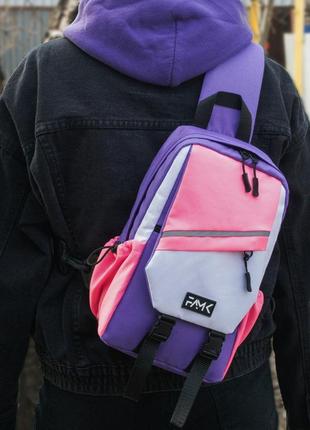 Рюкзак слинг розовый/фиолетовый2 фото