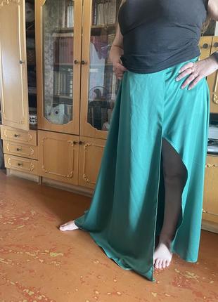 Эффектная сатиновая юбка3 фото