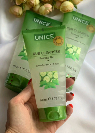 Пілінг-гель з огірком і м'ятою unice rub cleanser peeling