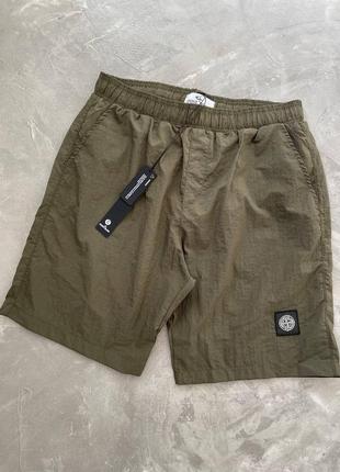 Нейлонові шорти stone island khaki нейлоновые шорты стон айленд стон ісланд