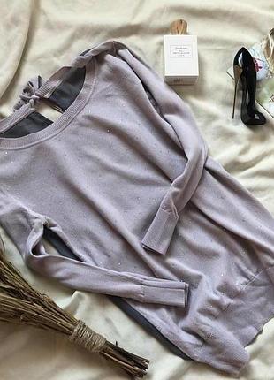 Нежная пудровая кофта , свитер со стразиками и прозрачной спинкой от next