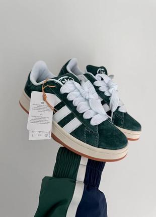 Adidas campus 00s dark green/white