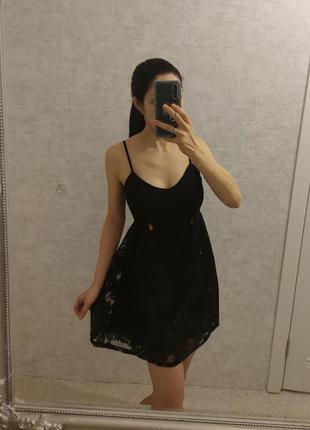 Сарафан чорний мереживний, плаття, сукня1 фото