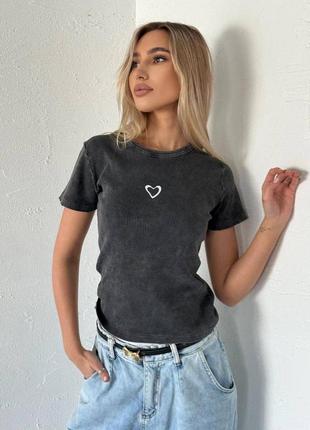 100% cotton 🇹🇷 футболка варенка женская с принтом сердце / xs-s, s-m, m-l / мод 242844 фото