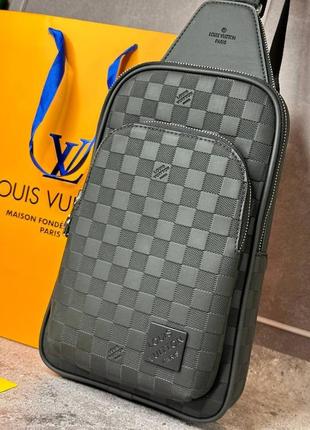 Сумка louis vuitton avenue sling infini graphite с лого внизу  s004