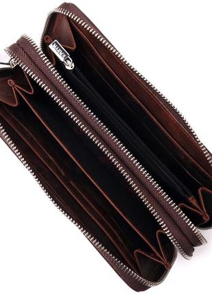 Чудовий чоловічий клатч із вінтажної натуральної шкіри karya 21313 коричневий4 фото