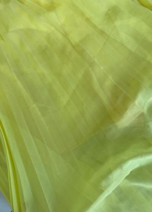 Желтая юбка шорты плиссе zara с разрезами2 фото