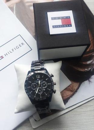 Мужские часы tommy hilfiger black&silver