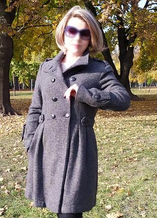 Вовняне пальто двобортне mango