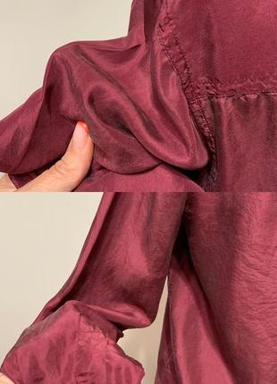 Рубашка/блуза винного цвета из шелка6 фото