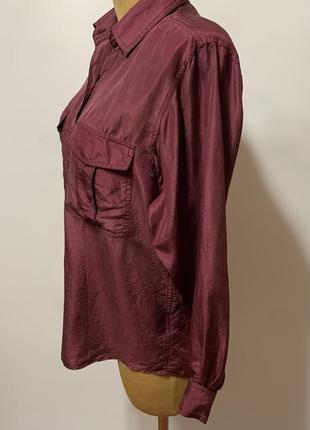 Рубашка/блуза винного цвета из шелка7 фото