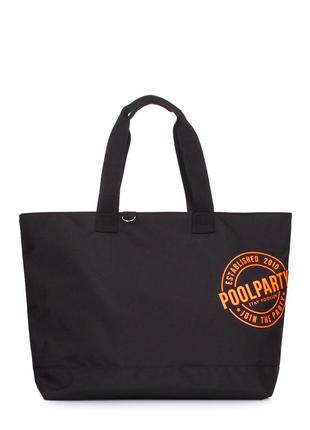 Повседневная текстильная  сумка poolparty riot черная1 фото
