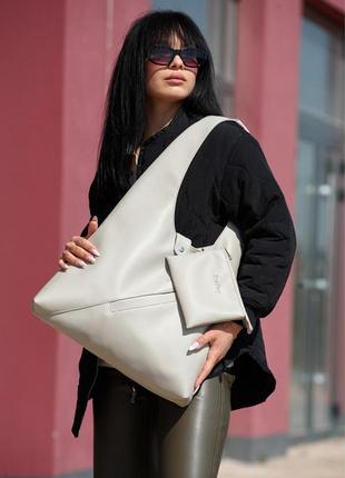 Женская сумка 35х40х8 см sambag серый (2000002283393)4 фото