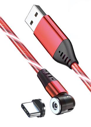 Usb — type c кабель магнітний зі струменястою підсвіткою 2.4 а...