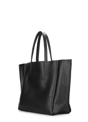 Женская кожаная сумка poolparty soho mini черная2 фото