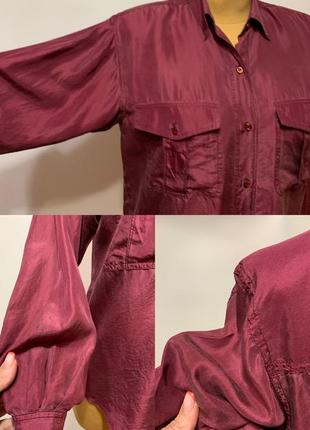 Рубашка/блуза винного цвета из шелка2 фото