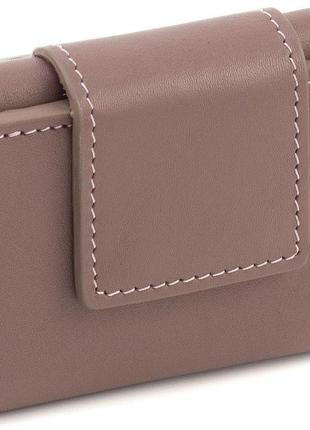 Жіночий шкіряний гаманець 18,5х9х3 см grande pelle пудровий (2000002276302)
