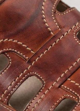 Мужские кожаные летние туфли comfort leather  brown8 фото