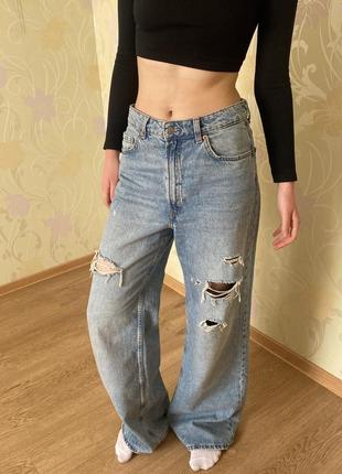 Идеальные джинсы h&amp;m baggy, широкие, прямые2 фото