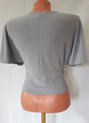 Креповый серый топ* блуза с рукавами летучей миши miss selfridge (размер 36)4 фото