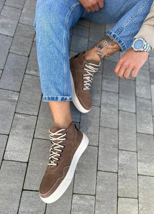 Мужские ботинки из нубука (2300-1д) 43 vzutik коричневый (2000002761846)5 фото