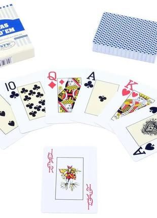 Карти гральні texas holdem no395-2, різні кольори, 100% пласти...