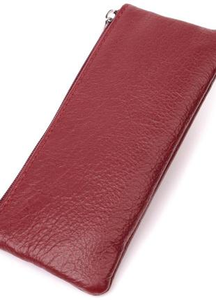 Вместительная ключница из натуральной кожи st leather 22508 бордовый2 фото