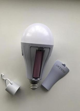 Led лампочка 15w цоколь e27 світло біле 1500lm з акумулятором ...5 фото