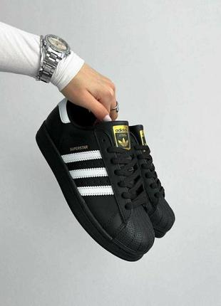 Adidas superstar black premium3 фото