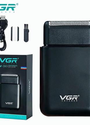 Електробритва vgr v-390 black шейвер для сухого та вологого го...