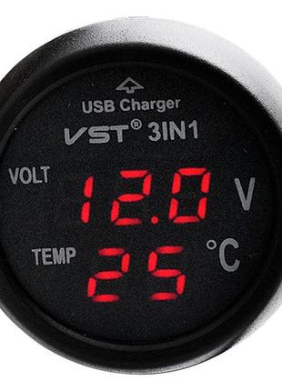 Термометр-вольтметр vst-706-1, кр, + usb