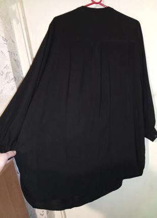 Натуральна,чорна,легка сукня-туніка з об'ємним рукавом,мега батал,h&m,німеччина3 фото
