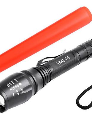 Ліхтар police 8668-t6, 2x18650, червоний дифузор, zoom, зп 220...