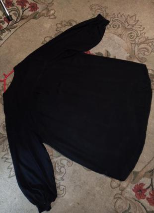 Натуральна,чорна,легка сукня-туніка з об'ємним рукавом,мега батал,h&m,німеччина8 фото