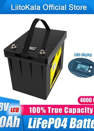 Аккумулятор lifepo4, liitokala, 12v 100ah, с lcd дисплеем, bms...