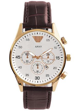 Годинник наручний 6990 aman white g-br