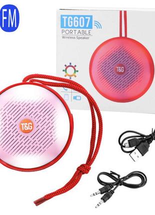 Bluetooth-колонка tg607, speakerphone, радио, red