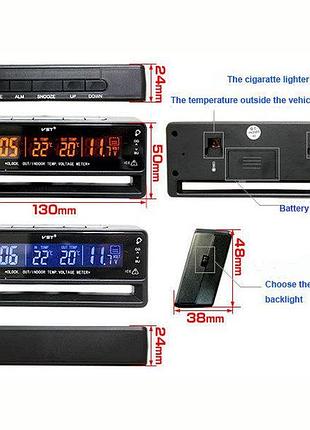 Автогодинник vst 7010v з підсвіткою, вольтметр, температура ри...