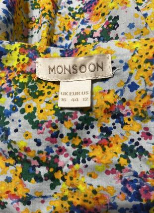 Квіткова поплінова сукня monsoon вінтаж з органічної бавовни6 фото