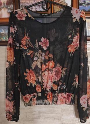 Блузка сетка цветы