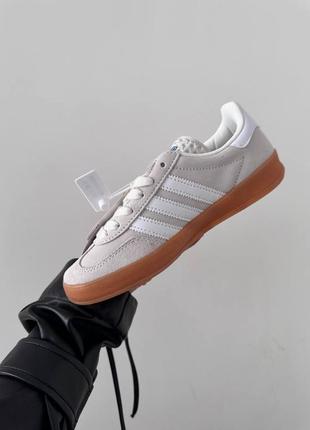 👟 кросівки    adidas gazelle « light grey / gum » premium     / наложка bs👟2 фото