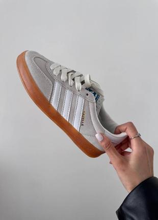 👟 кросівки    adidas gazelle « light grey / gum » premium     / наложка bs👟5 фото