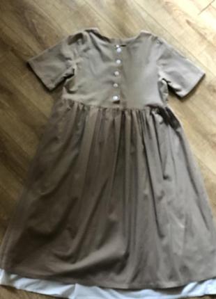 Лляна  сукня бохо етно плаття week з нижньою спідницею3 фото