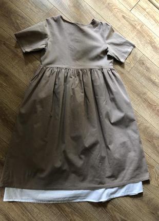 Лляна  сукня бохо етно плаття week з нижньою спідницею4 фото