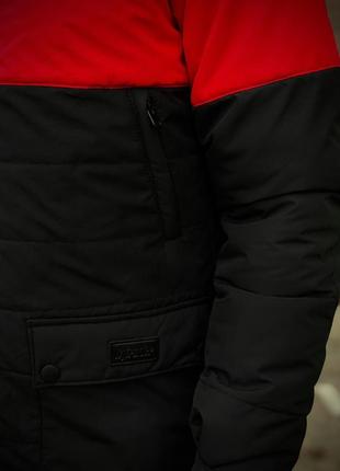 Демісезонна куртка waterproof intruder червоно-чорна, чоловіча...7 фото