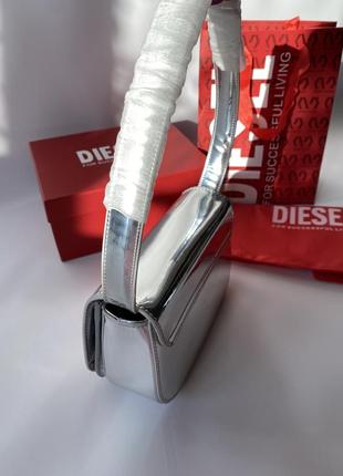 Сумка diesel срібло металік кросбоді5 фото