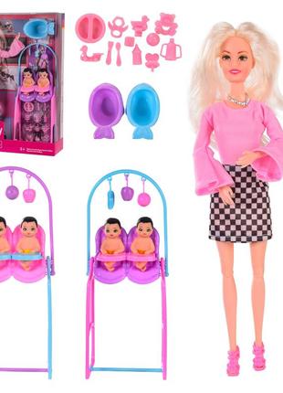 Кукла  6026b     2 вида, куколки,стульчик для кормления,аксессуары,в кор. – 24*8*32.5 см, р-р игрушки – 29 см