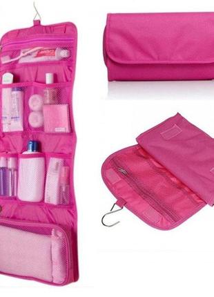 Органайзер дорожный сумочка косметичка travel storage bag. цвет: розовый1 фото