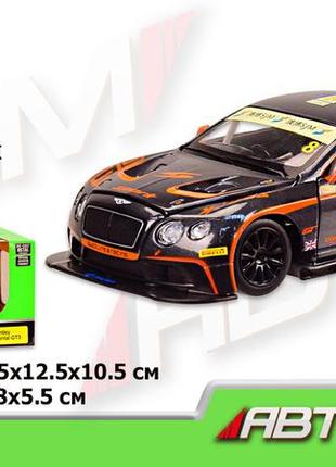 Машина металл 68267a   "автопром",1:24 "bentley continental gt3 concept", батар.,свет,звук,откр.двери,капот,багаж., в кор.