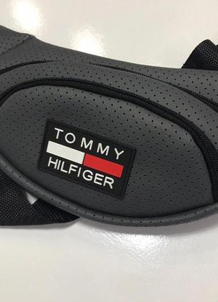 Поясна сумка tommy hilfiger шкіра сіра новинка4 фото